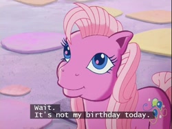 Size: 640x480 | Tagged: safe, pinkie pie, pinkie pie (g3), earth pony, pony, g3, positively pink, birthday, subtitles