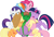 Size: 1306x899 | Tagged: safe, derpibooru import, applejack, fluttershy, pinkie pie, rainbow dash, rarity, spike, twilight sparkle, twilight sparkle (alicorn), oc, oc:ian, alicorn, dragon, earth pony, pegasus, pony, unicorn, canon x oc, female, group hug, hug, male, mane six, straight