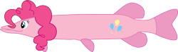 Size: 800x238 | Tagged: safe, artist:cloudshadezer0, pinkie pie, fish, fishified, pike (fish), pinkie pike, simple background, solo, species swap, transparent background