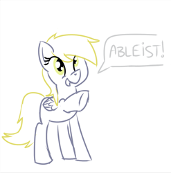 Size: 721x729 | Tagged: safe, derpy hooves, pegasus, pony, ableist, female, mare, solo