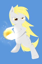 Size: 500x750 | Tagged: safe, artist:zokkili, derpy hooves, pegasus, pony, epic, female, kamehameha, mare, pixiv, solo