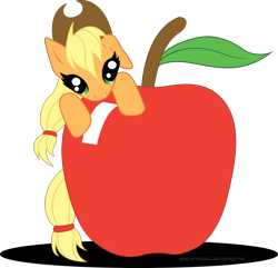 Size: 3271x3157 | Tagged: safe, artist:spiritofthwwolf, applejack, earth pony, pony, apple, simple background, transparent background, vector