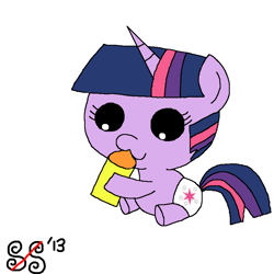 Size: 900x900 | Tagged: safe, artist:smilestallion, derpibooru import, twilight sparkle, pony, baby, baby pony, babylight sparkle, bottle, cutie mark diapers, diaper