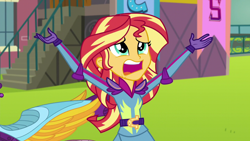 Size: 1280x720 | Tagged: safe, screencap, sunset shimmer, equestria girls, friendship games, solo