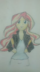 Size: 918x1632 | Tagged: safe, artist:tasoganedude, sunset shimmer, equestria girls, friendship games, solo, traditional art