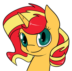 Size: 500x487 | Tagged: safe, artist:estrill, sunset shimmer, pony, unicorn, bust, cute, portrait, solo