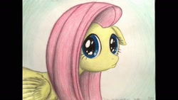 Size: 1920x1080 | Tagged: safe, artist:thefriendlyelephant, fluttershy, pegasus, pony, filli vanilli, cute, floppy ears, frown, looking at you, pouting, scene interpretation, shyabetes, solo, traditional art