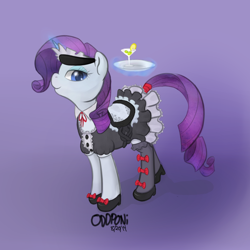 Size: 1000x1000 | Tagged: safe, artist:aenbrdraws, rarity, pony, unicorn, clothes, cute, maid