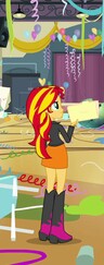 Size: 96x243 | Tagged: safe, screencap, sunset shimmer, equestria girls, equestria girls (movie), boots, clothes, cropped, female, jacket, shoes, skirt, solo