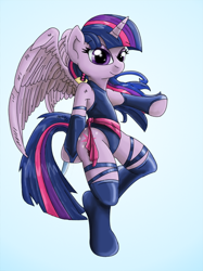 Size: 600x803 | Tagged: safe, artist:xnosidex, derpibooru import, twilight sparkle, twilight sparkle (alicorn), alicorn, pony, bipedal, crossover, female, mare, psylocke, solo, x-men