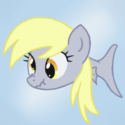 Size: 700x700 | Tagged: safe, artist:arrkhal, derpy hooves, fish, derpfish, fishified, scrunchy face, solo, species swap, wat