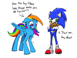 Size: 900x675 | Tagged: safe, artist:tsitra360, derpibooru import, rainbow dash, pegasus, pony, 30 minute art challenge, crossover, long legs, parody, sonic boom, sonic the hedgehog, sonic the hedgehog (series)