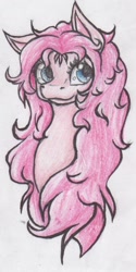 Size: 629x1258 | Tagged: safe, artist:alcidence, pinkie pie, earth pony, pony, bust, portrait, solo, traditional art