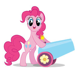 Size: 750x706 | Tagged: safe, artist:k-anon, pinkie pie, earth pony, pony, the crystal empire, party cannon, simple background, solo, svg, transparent background, vector