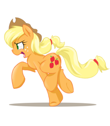 Size: 940x1080 | Tagged: safe, artist:astaen, artist:maddreamyn, applejack, earth pony, pony, running, solo