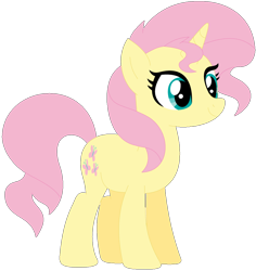 Size: 1024x1087 | Tagged: safe, artist:ra1nb0wk1tty, fluttershy, sunset shimmer, pony, unicorn, female, mare, palette swap, recolor, simple background, solo, transparent background