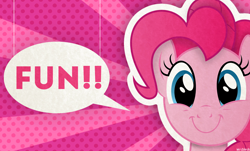 Size: 2000x1206 | Tagged: safe, artist:mrcbleck, pinkie pie, earth pony, pony, fun, solo, wallpaper