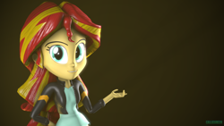 Size: 1920x1080 | Tagged: safe, artist:calliegreen, sunset shimmer, equestria girls, 3d, clothes, female, jacket, leather jacket, solo, source filmmaker, wallpaper