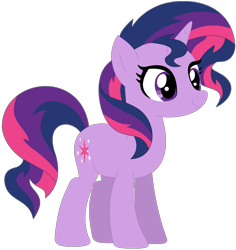 Size: 1024x1087 | Tagged: safe, artist:ra1nb0wk1tty, sunset shimmer, twilight sparkle, pony, unicorn, female, mare, palette swap, recolor, simple background, smiling, solo, transparent background