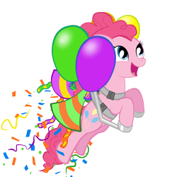 Size: 3000x3000 | Tagged: safe, artist:the-dark-tc, pinkie pie, earth pony, pony, balloon, jetpack joyride, party jetpack, solo