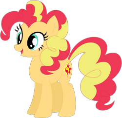 Size: 1024x991 | Tagged: safe, artist:ra1nb0wk1tty, pinkie pie, sunset shimmer, earth pony, pony, female, mare, palette swap, recolor, simple background, solo, transparent background