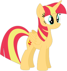 Size: 1024x1091 | Tagged: safe, artist:ra1nb0wk1tty, sunset shimmer, twilight sparkle, twilight sparkle (alicorn), alicorn, pony, female, mare, recolor, simple background, solo, transparent background