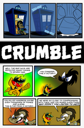 Size: 1265x1920 | Tagged: safe, artist:joeywaggoner, derpy hooves, doctor whooves, oc, oc:sparky sue, pony, angry, doctor who, male, stallion, tardis, time out with doctor whooves, tumblr, tumblr comic