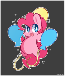 Size: 590x690 | Tagged: safe, artist:php56, pinkie pie, earth pony, pony, balloon, chibi, cutie mark, female, mare, simple background, solo