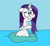 Size: 955x883 | Tagged: safe, artist:hunterxcolleen, rarity, pony, unicorn, cold, freezing, freezing fetish, ice, polar bear plunge, shivering, solo, swimming, wet, wet mane, wet mane rarity