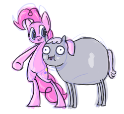 Size: 1224x1119 | Tagged: safe, artist:ehherinn, pinkie pie, earth pony, pony, adventure time, crossover, ice king, poo brain