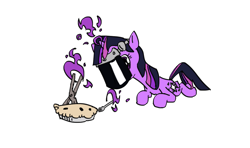 Size: 1272x752 | Tagged: safe, artist:onsaud, derpibooru import, twilight sparkle, fork, pie, solo