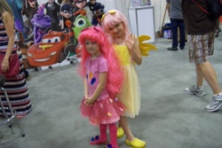 Size: 3648x2432 | Tagged: safe, fluttershy, pinkie pie, human, child, children, cosplay, disney infinity, irl, irl human, photo, target demographic