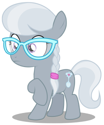 Size: 2493x3000 | Tagged: safe, artist:brony-works, edit, editor:slayerbvc, silver spoon, earth pony, pony, accessory-less edit, female, filly, glasses, missing accessory, simple background, solo, solo female, surprised, transparent background, vector, vector edit