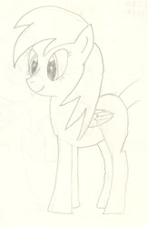 Size: 1119x1715 | Tagged: safe, artist:barryfrommars, derpy hooves, pegasus, pony, missing cutie mark, monochrome, pencil drawing, solo, traditional art