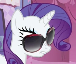 Size: 907x757 | Tagged: safe, rarity, pony, unicorn, dat butt, meme, solo, sunglasses