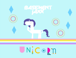 Size: 1278x989 | Tagged: safe, artist:pacificgreen, rarity, pony, unicorn, basement jaxx, rainbow, solo