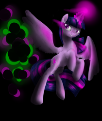 Size: 728x865 | Tagged: safe, artist:alicjaspring, derpibooru import, twilight sparkle, twilight sparkle (alicorn), alicorn, pony, female, glowing eyes, mare, solo