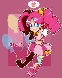 Size: 1000x1262 | Tagged: safe, artist:nm, pinkie pie, human, clothes, humanized, midriff, pictogram, pixiv, skirt, solo, twintails