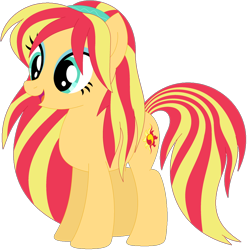 Size: 1024x1036 | Tagged: safe, artist:ra1nb0wk1tty, lemon zest, sunset shimmer, earth pony, pony, equestria girls ponified, female, mare, ponified, recolor, simple background, solo, transparent background