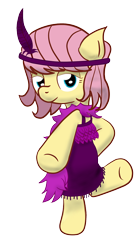 Size: 544x989 | Tagged: safe, artist:schizophrenicghost, fluttershy, pegasus, pony, bipedal, clothes, dress, flapper, solo