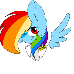 Size: 1024x1024 | Tagged: safe, artist:circuspaparazzi5678, derpibooru import, rainbow dash, pegasus, pony, fanfic:rainbow factory, anime style, bust, clothes, eye scar, rainbow factory dash, scar, uniform