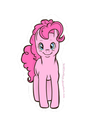 Size: 500x700 | Tagged: safe, artist:scopsowlpost, pinkie pie, earth pony, pony, female, mare, pink coat, pink mane, simple background, solo, transparent background