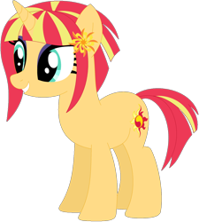 Size: 1024x1137 | Tagged: safe, artist:ra1nb0wk1tty, sunny flare, sunset shimmer, pony, unicorn, equestria girls ponified, female, mare, ponified, recolor, simple background, solo, transparent background