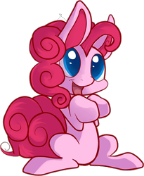 Size: 616x750 | Tagged: safe, artist:paleblank, pinkie pie, earth pony, pony, rabbit, begging, cute, diapinkes, solo