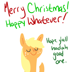 Size: 1000x1000 | Tagged: safe, applejack, earth pony, pony, ask, ask ol applejack, christmas, female, mare