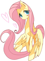 Size: 430x589 | Tagged: safe, artist:pasikon, fluttershy, pegasus, pony, female, heart, mare, solo