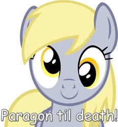 Size: 616x668 | Tagged: safe, edit, derpy hooves, pegasus, pony, dragonball z abridged, female, goku, mare, mass effect, paragon, paragon till death, quote, renegade for life, solo, you had one job