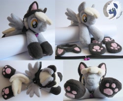 Size: 3974x3269 | Tagged: safe, artist:malwinahalfmoon, derpy hooves, pegasus, pony, beanie (plushie), cat paws, clothes, cute, female, irl, mare, photo, plushie, suit