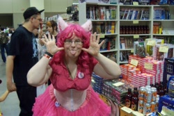 Size: 3648x2432 | Tagged: artist needed, safe, pinkie pie, human, 2012, convention, cosplay, fan expo canada, glasses, irl, irl human, photo, toronto fan expo