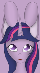 Size: 666x1199 | Tagged: safe, artist:glittersonyourface, derpibooru import, twilight sparkle, bunny ears, solo